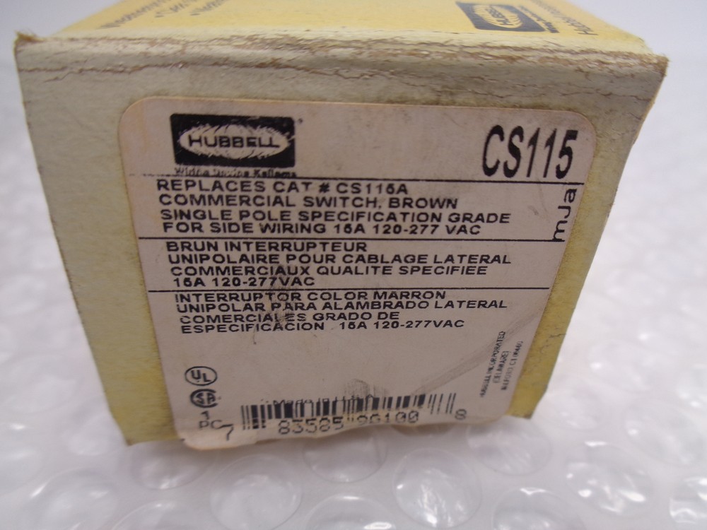 HUBBELL CS115 SWITCH BROWN NSMP
