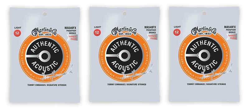 Martin MA540FX Tommy Emmanuel Flex Core Acoustic Strings Light 12-54 (3-Pack)