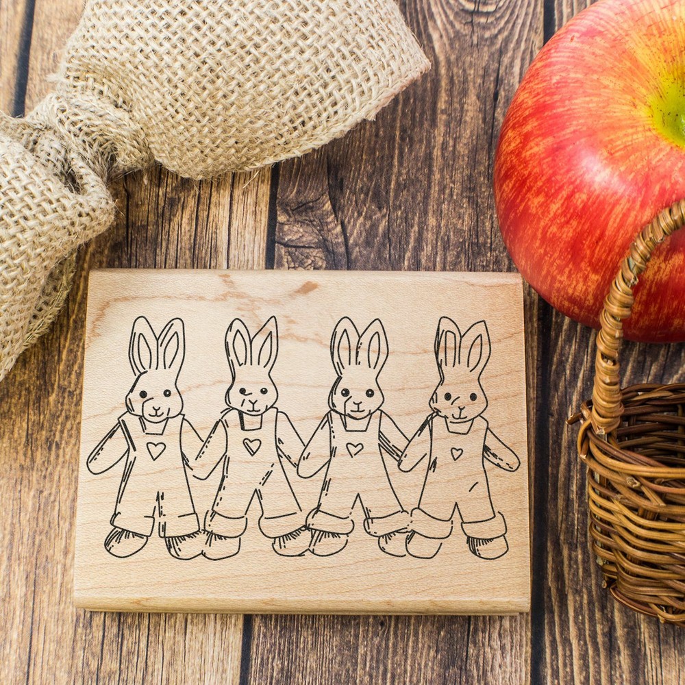 4 Linked Bunnies County Stamp