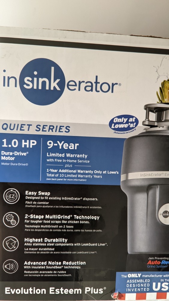 InSinkErator Evolution Esteem Plus 1HP Food Waste Garbage Disposer Disposal New