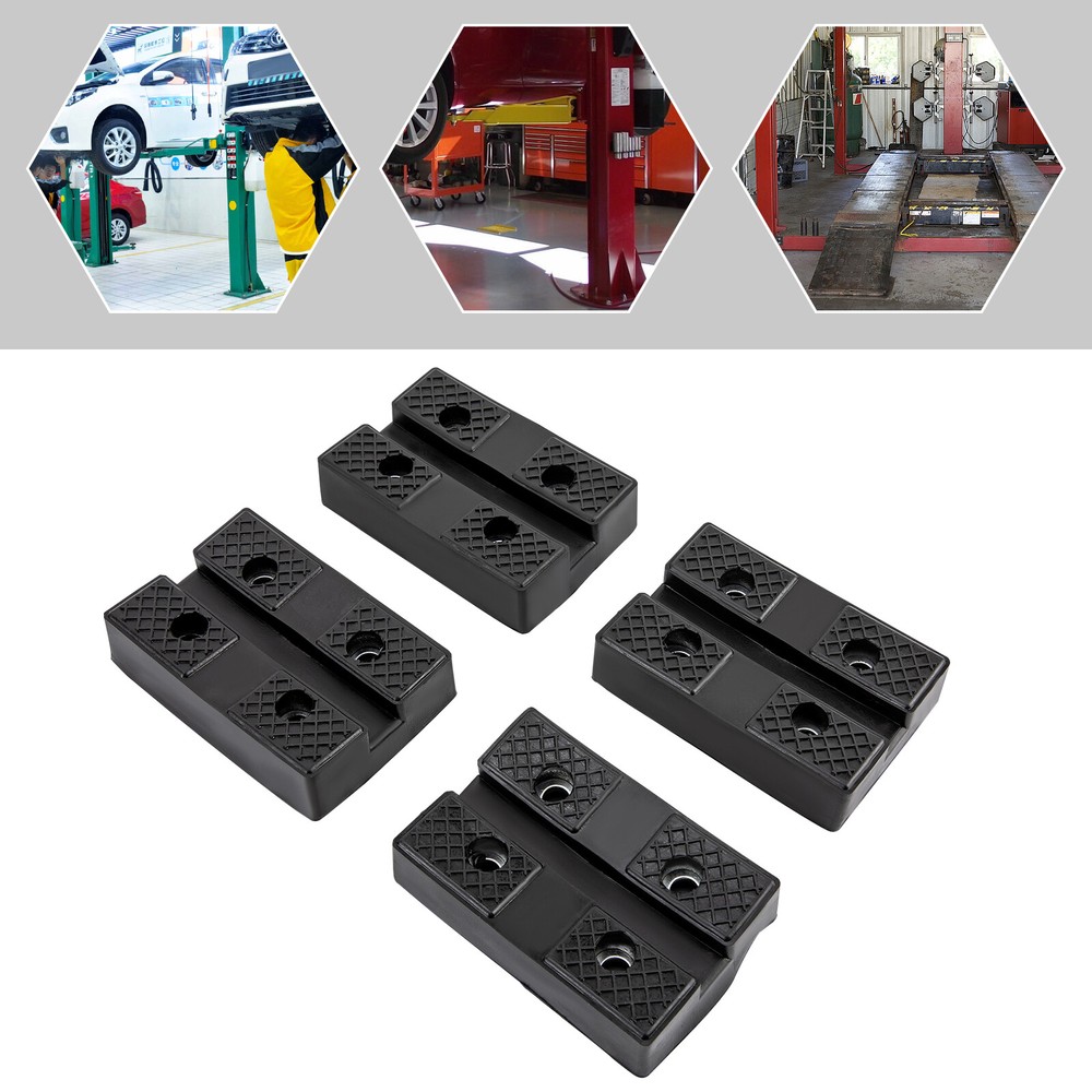 4pack Lifter Rubber Pad Black Rubber Arm Pad 4-hole Rectangular Lift Rubber Mat