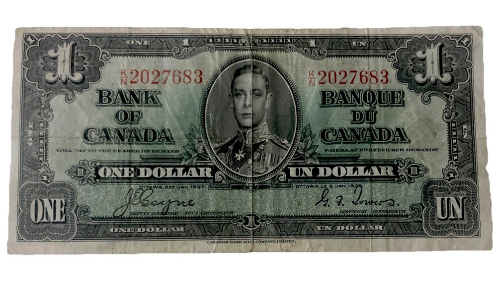 1937 CANADA - ONE DOLLAR BANKNOTE K/N