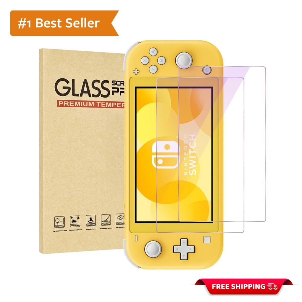 2-Pack Tempered Glass Screen Protector for Switch Lite 5.5 - Blue Light Blocking