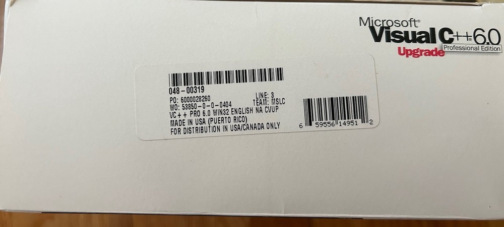 Microsoft Visual C++ 6.0 Professional Edition, UPGRADE