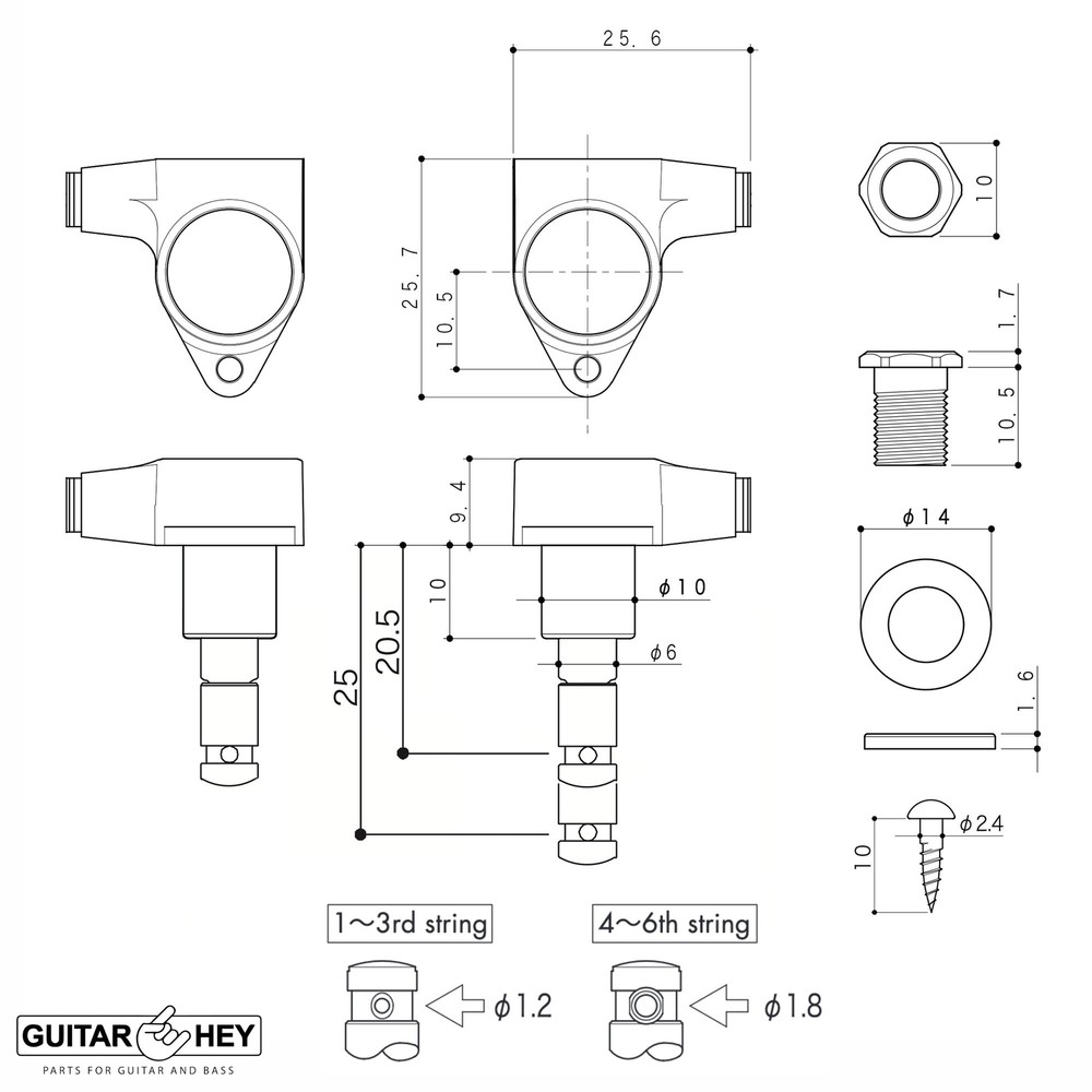 NEW Gotoh SG301-01 HAPM Adjustable Post Height Locking LARGE Buttons 3x3 CHROME