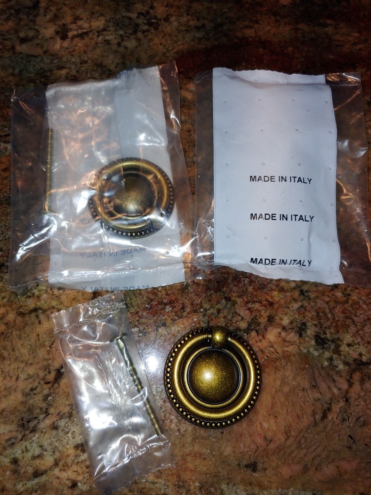 Round Brass? Bronze? Drop Bail Drawer Pull ITALY *12 Available*