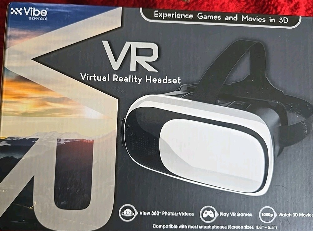 Vibe Essential Virtual Reality Headset White New!!