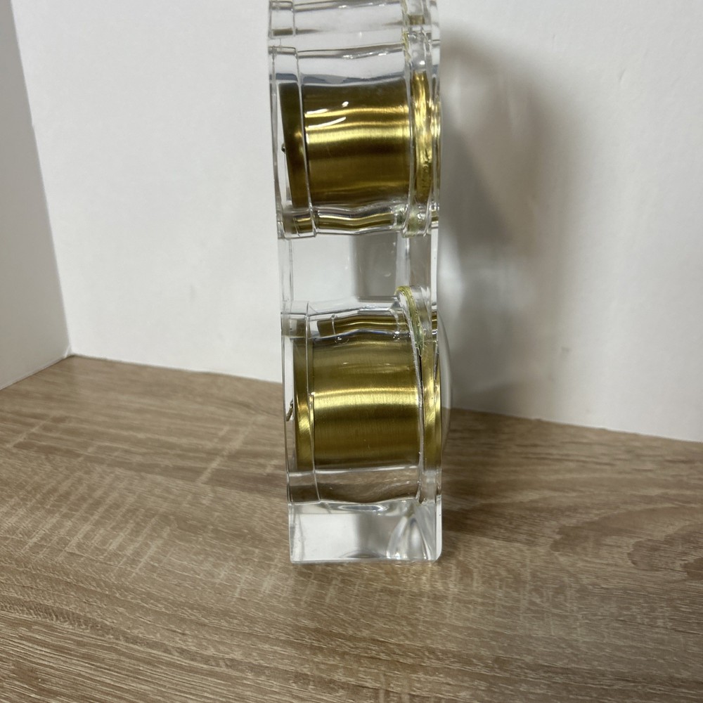 Pottery Barn Dual Clock In Acrylic Tower