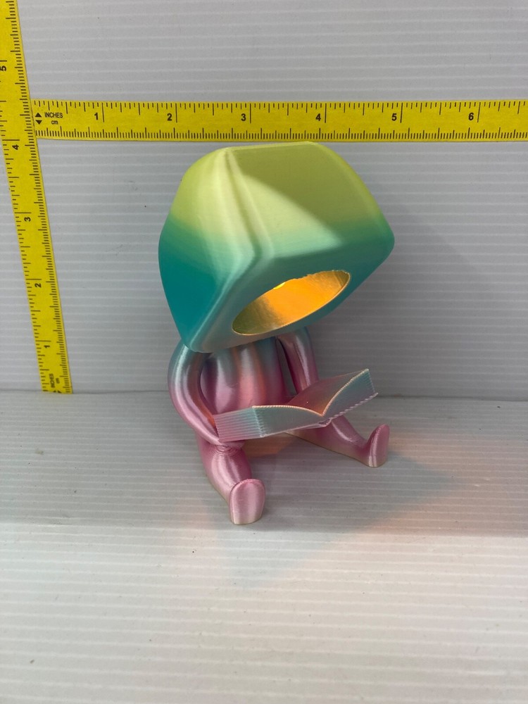 Book Reader Night Light Pastel Yellow/Pink/Teal