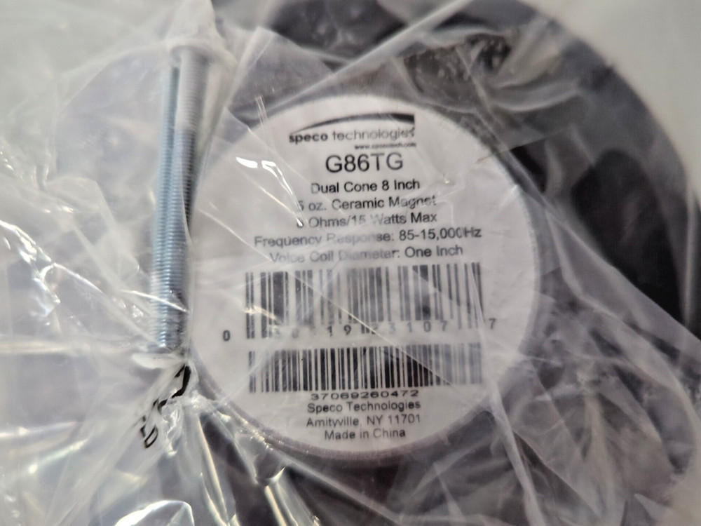 SPECO TECHNOLOGIES G86TG DUAL CONE 8 INCH - FULLY FUNCTIONAL
