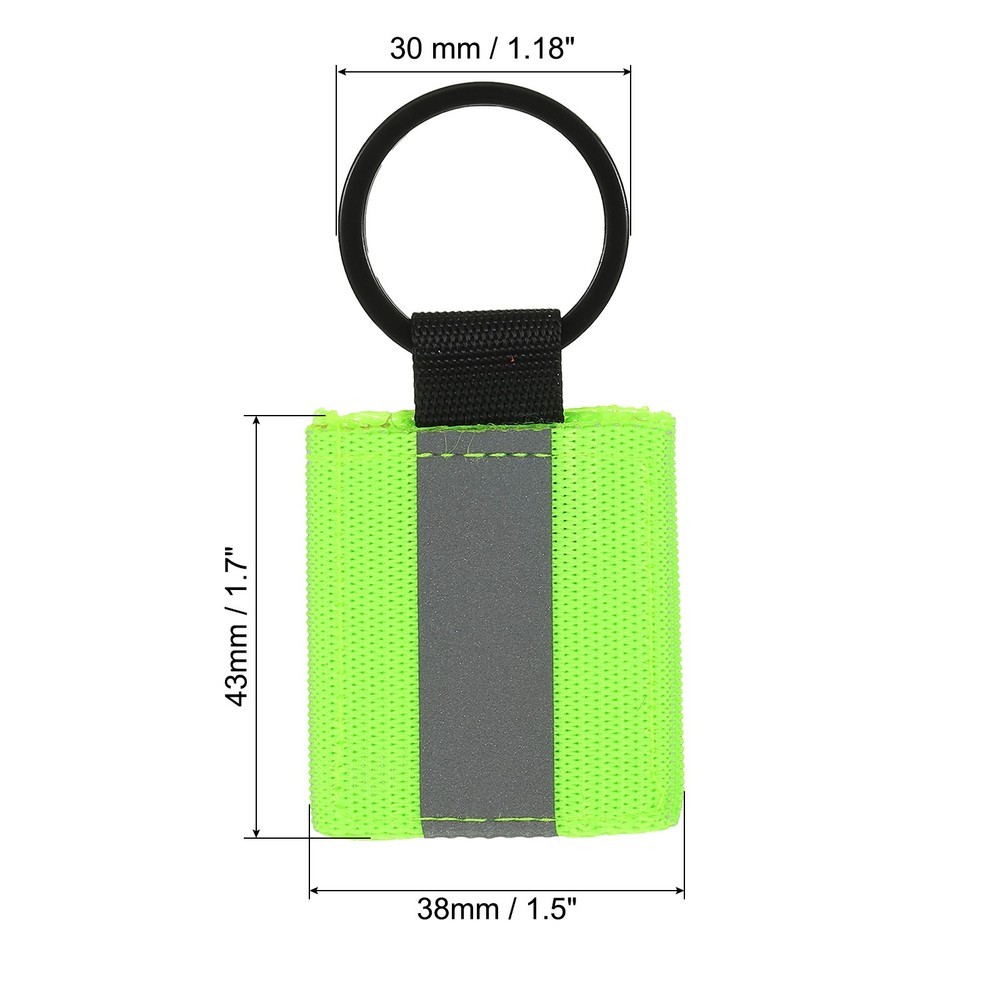 4 Pcs Reflective Keychain Tags, Reflective Zipper Pulls, Green
