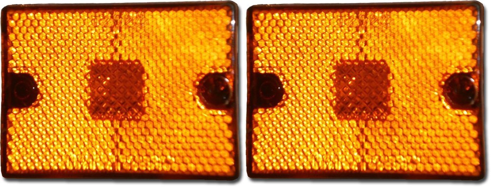 TWO-2 LED Amber Marker Clearance Light Reflective 2x2 3/4"  square stud trailer
