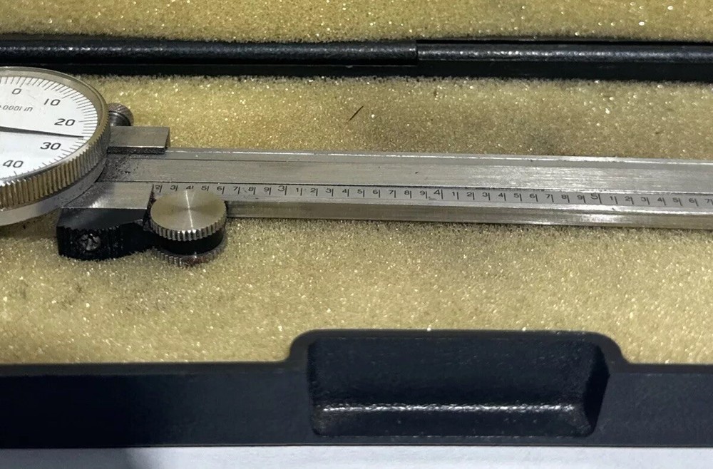Vintage Qing Gong Dial Caliper With Case Tested Working