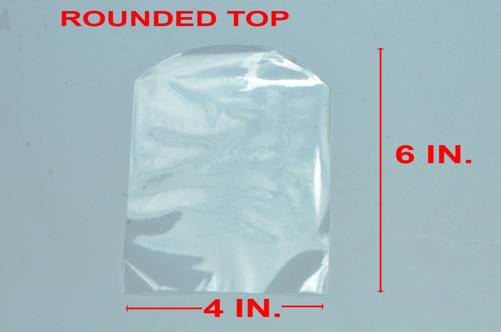200 4" X 6" CLEAR ROUNDED TOP SHRINK WRAP BAGS
