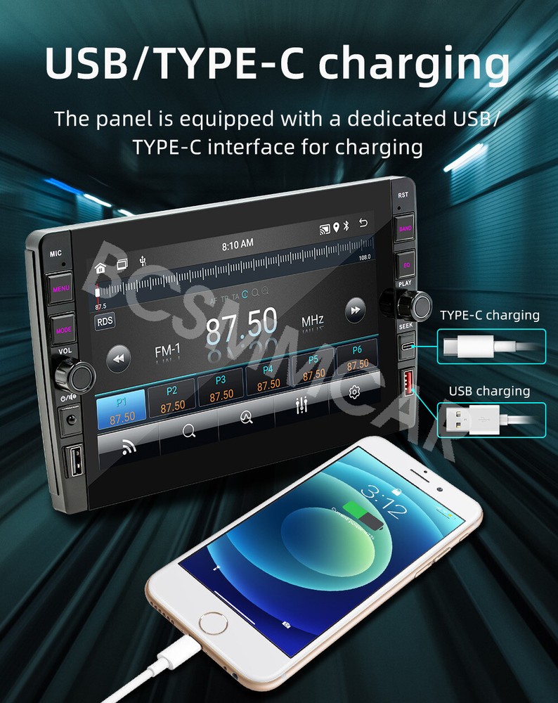 2Din Android Car Stereo Radio Bluetooth GPS Navigation for Carplay Android Auto