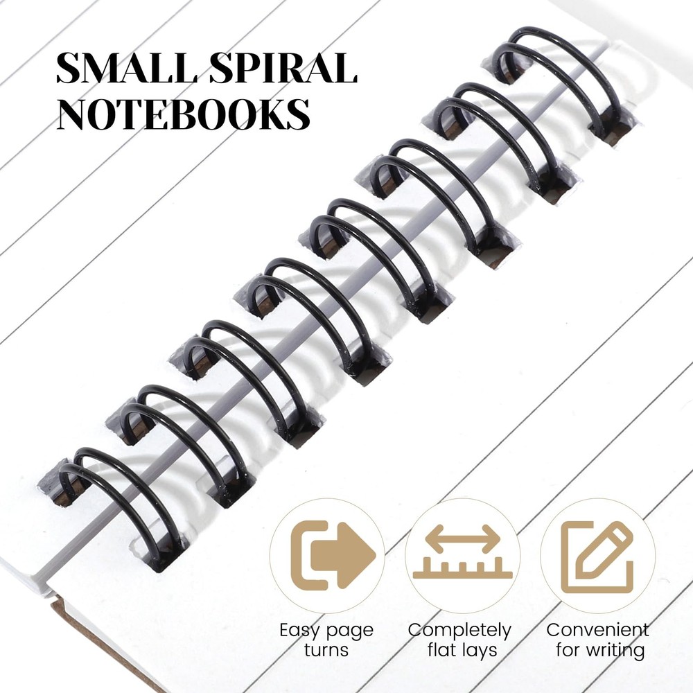Thboxes 8 Pack Note Pads,Spiral Memo Pads with 60 Sheets/120 Lined Brown