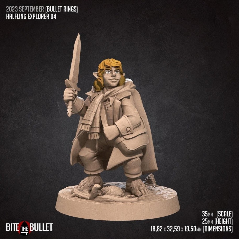 Bullet Rings, Halflings, Hobbits, Fellowship Explorers | TABLETOP SCALE | TTRPG