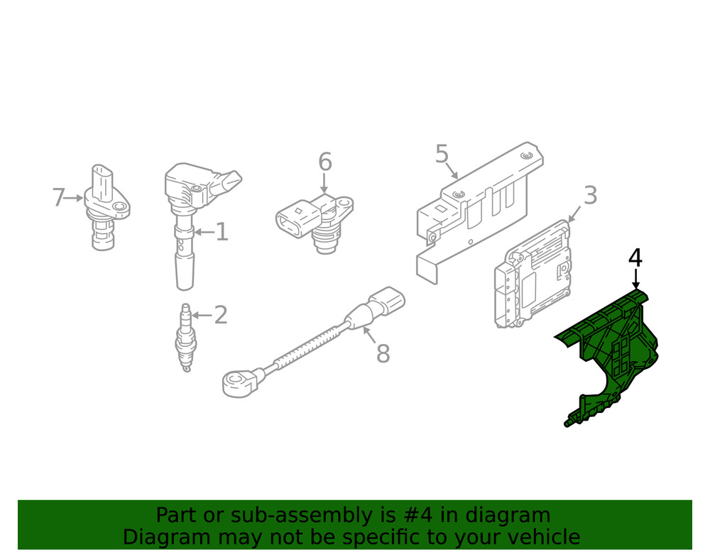 Genuine Volkswagen Engine Control Module (ECM) Bracket 3QF-906-507