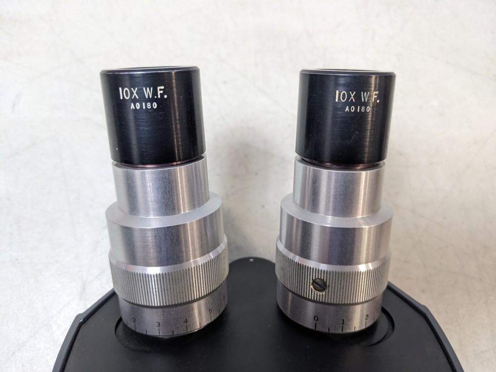 AMERICAN OPTICAL MICROSTAR 110/120 MICROSCOPE BINOCULAR HEAD WITH EYEPIECES