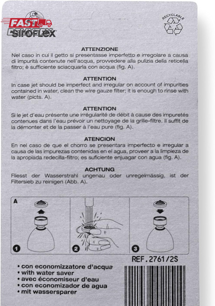 Siroflex Showerhead from Italy