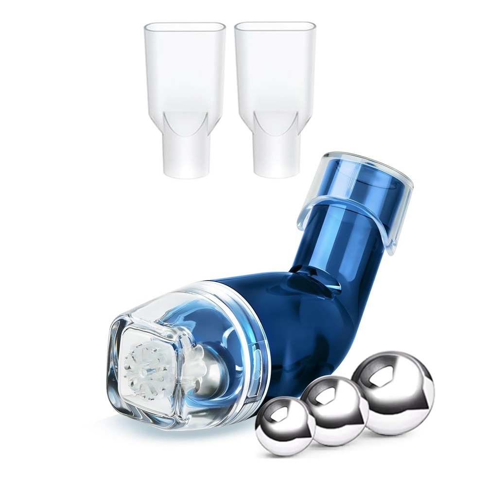 Flutter Valve Device for Lungs, Breathing Exercise Light Blue