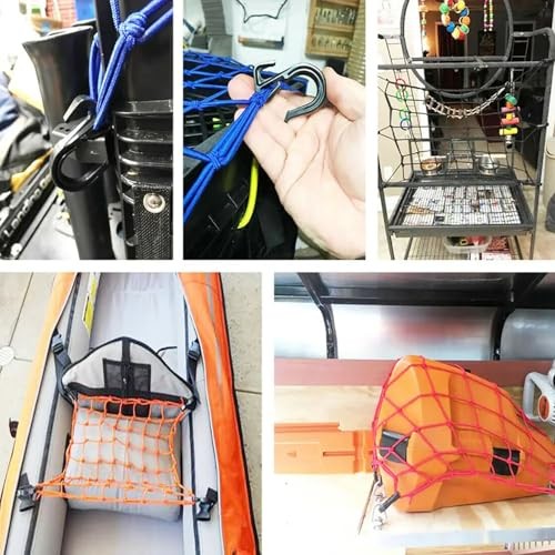 Elastic Rope Hook Cargo net Hook Black Bungee Rope Hook for Bungee net, Cargo