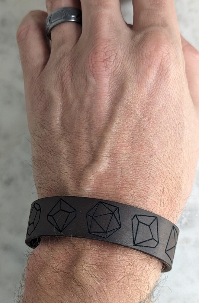 DnD Dice Leather Bracelet