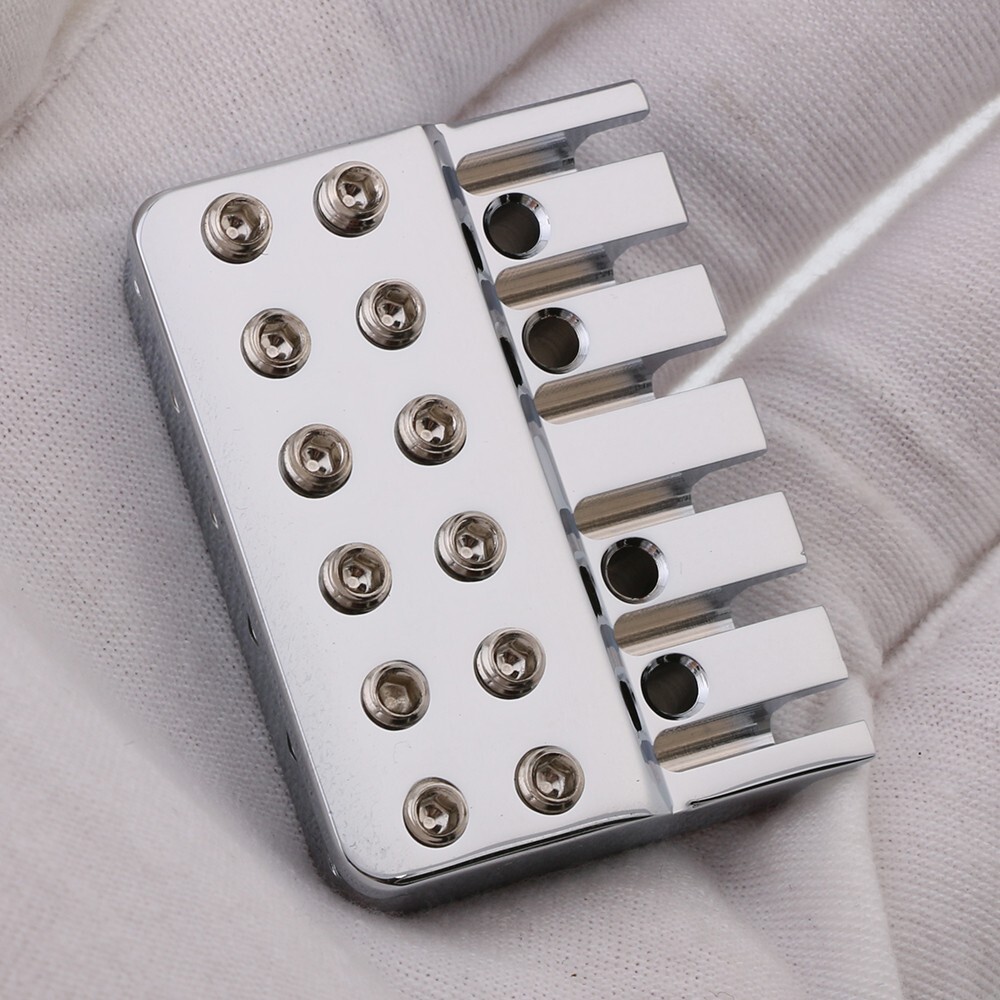 6 String Headless Guitar Brass Locking Nut, String Lock Chrome