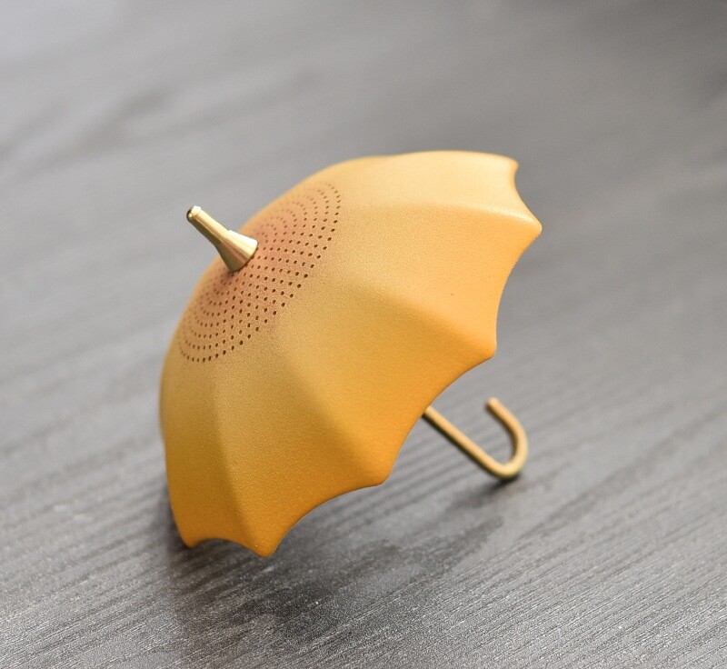 Creative Tea Accessories Ceramic Filter Net Umbrella Shape Pottery Tea Strainer