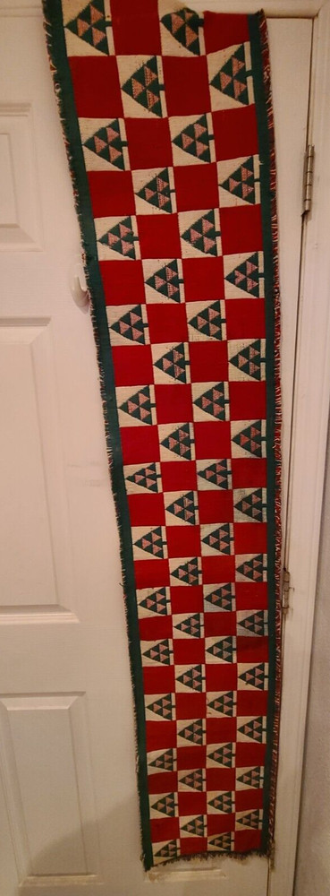 Christmas Table Runner Checkered Tree Pattern 12.5" x 67" Tree Checker