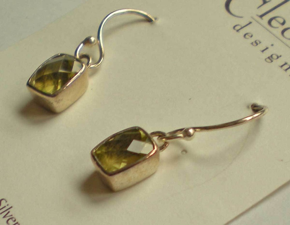 Lemon Quartz Earrings - Sterling Silver j1597