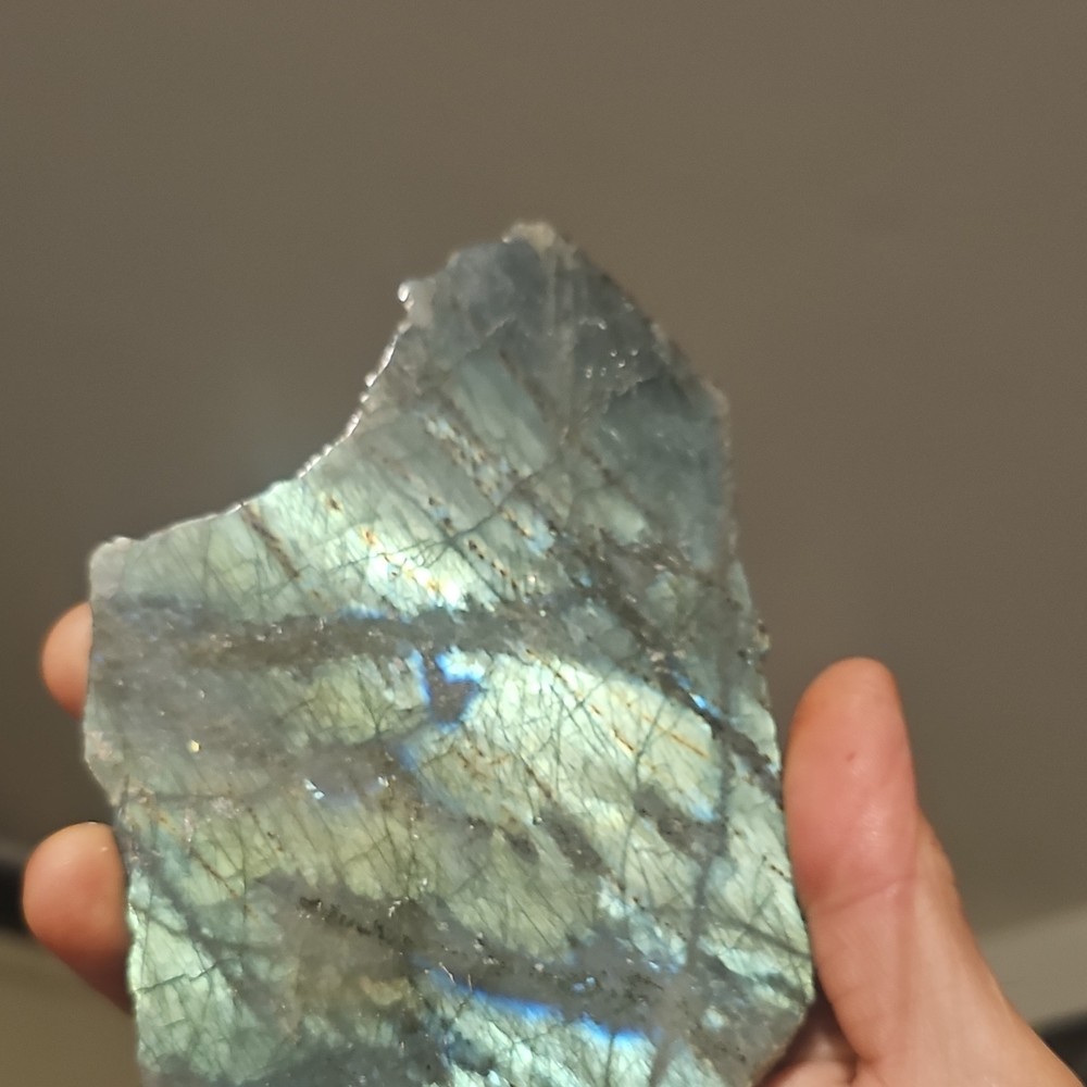Glowing labradorite crystal / slab. Glows under sunlight.