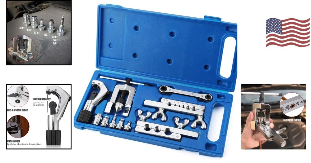 Single Flaring & Swaging Tool Kit for HVAC - 45° Copper Pipe Solutions