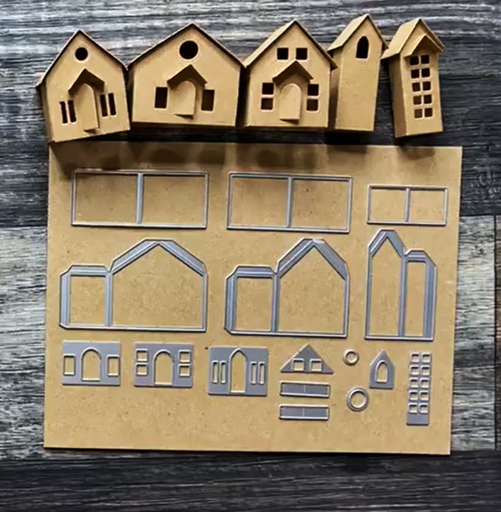 Sizzix Thinlits Paper Village 16PC set #664741 Retail $22.99 by Tim Holtz