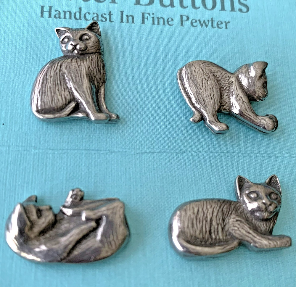 Danforth Pewter Cat Buttons