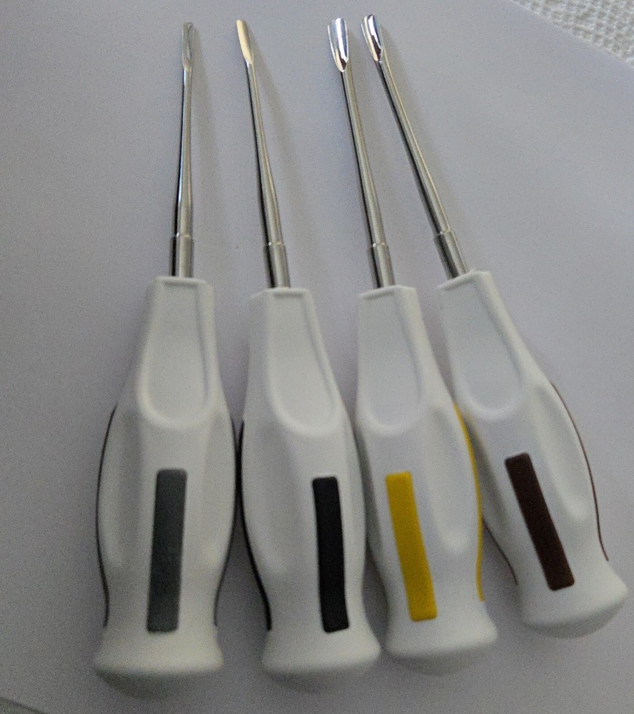 White Plastic Handle Dental Luxating Root Tip Extraction Elevator Loosen Tools