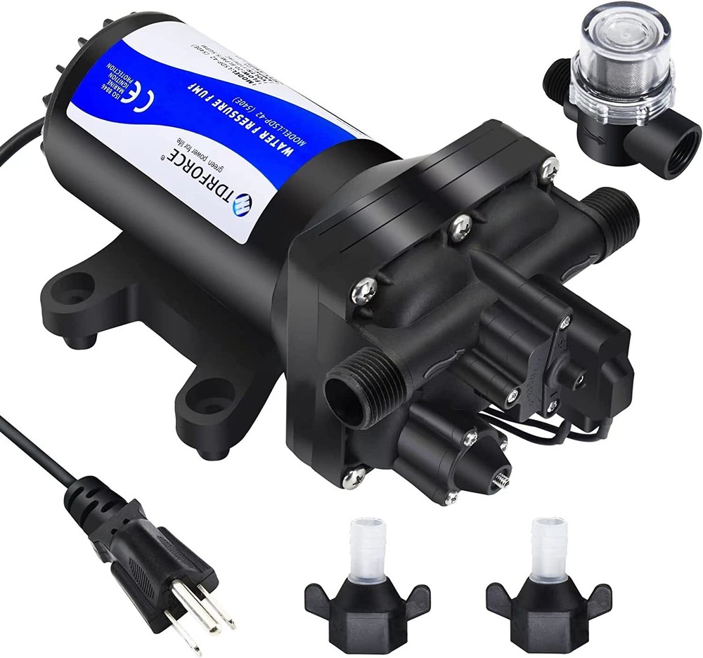 TDRFORCE RV Pump Pressure Booster Pump 115V 75 PSI 5.5GMP for RV Garden Yacht