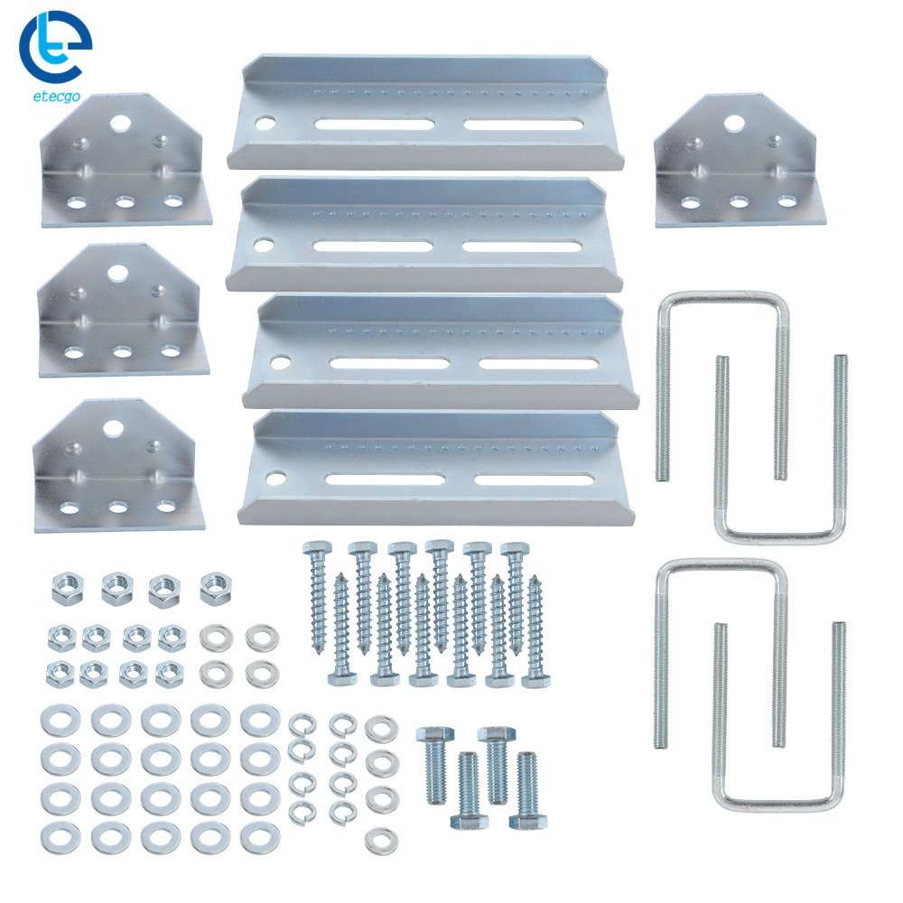 4Pack 8" Galvanized Swivel Top Bunk Bracket Kit For Boat Trailer 2x3 w/ Hardware