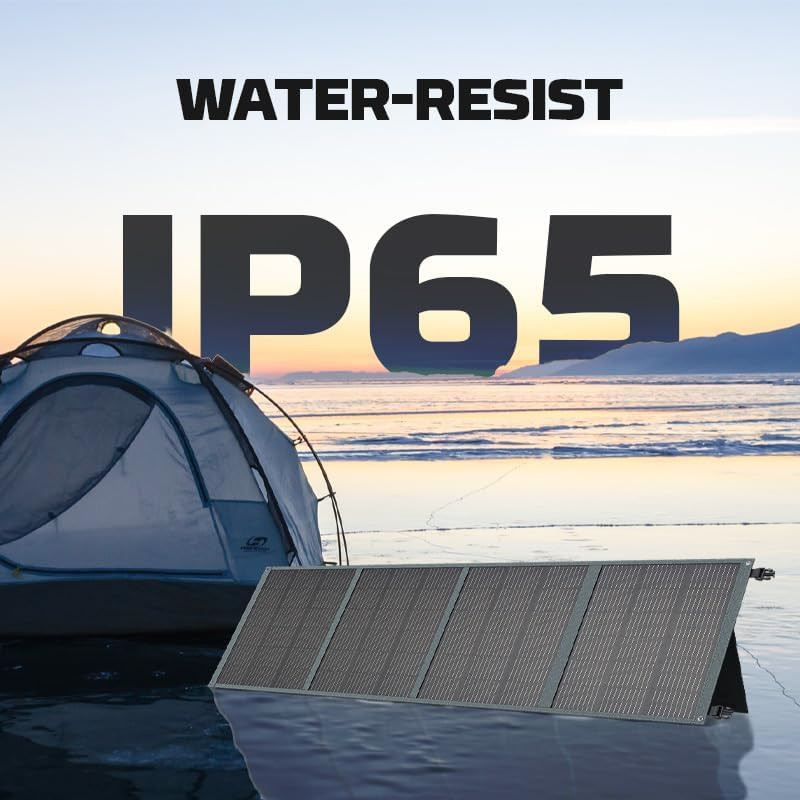 220W Foldable Solar Panel - Waterproof, 2 USB Outputs for Off-Grid Charging