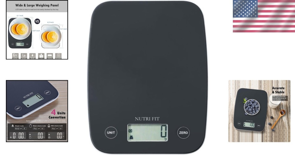 Precision Digital Kitchen Food Scale with Large LCD & Tare Function