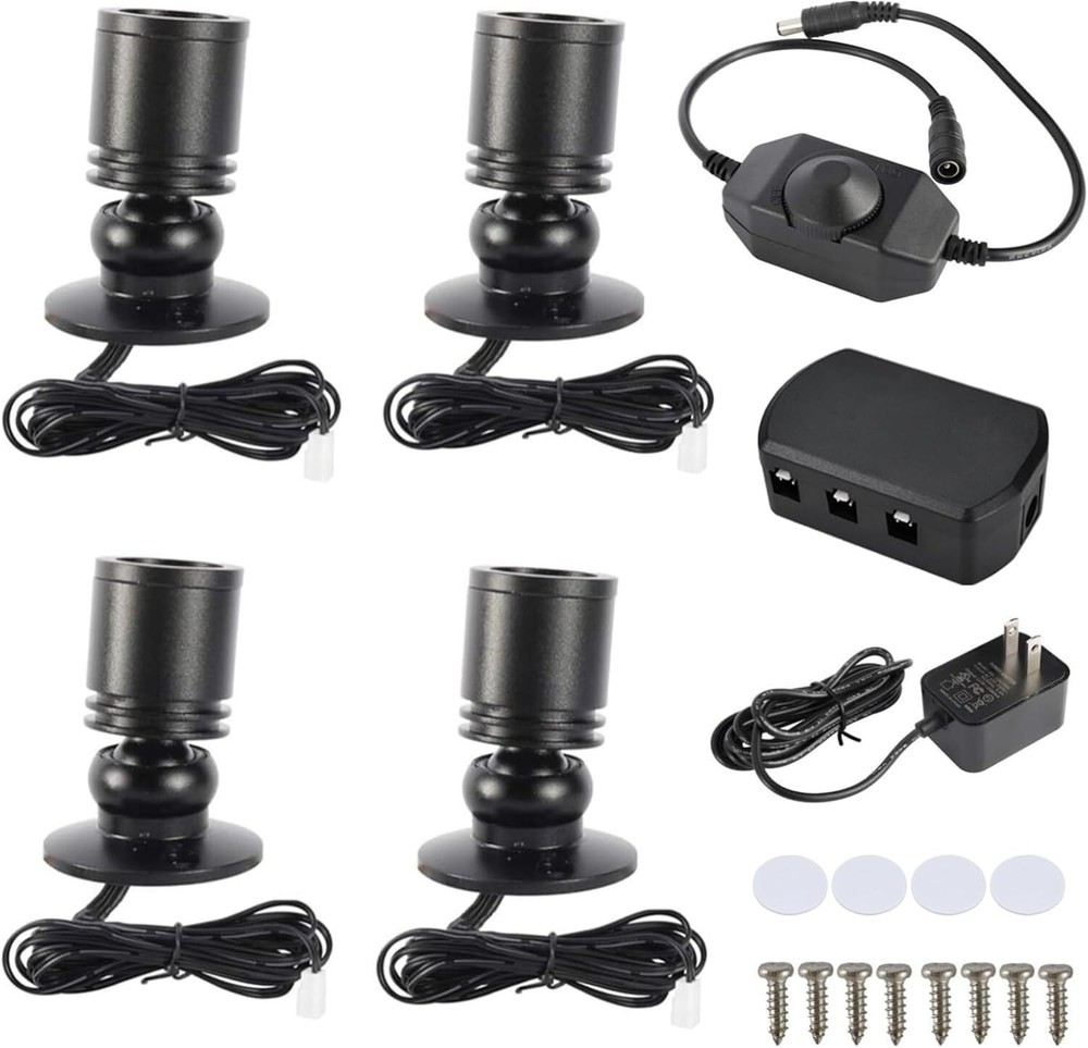 4Pack Dimmable LED Mini Spotlight for Display Cabinet Showcase 3000k Warm White
