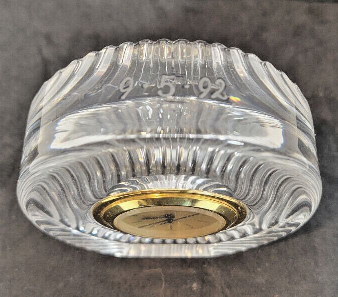Lead Crystal Desk Clock NEEDS BATTERY