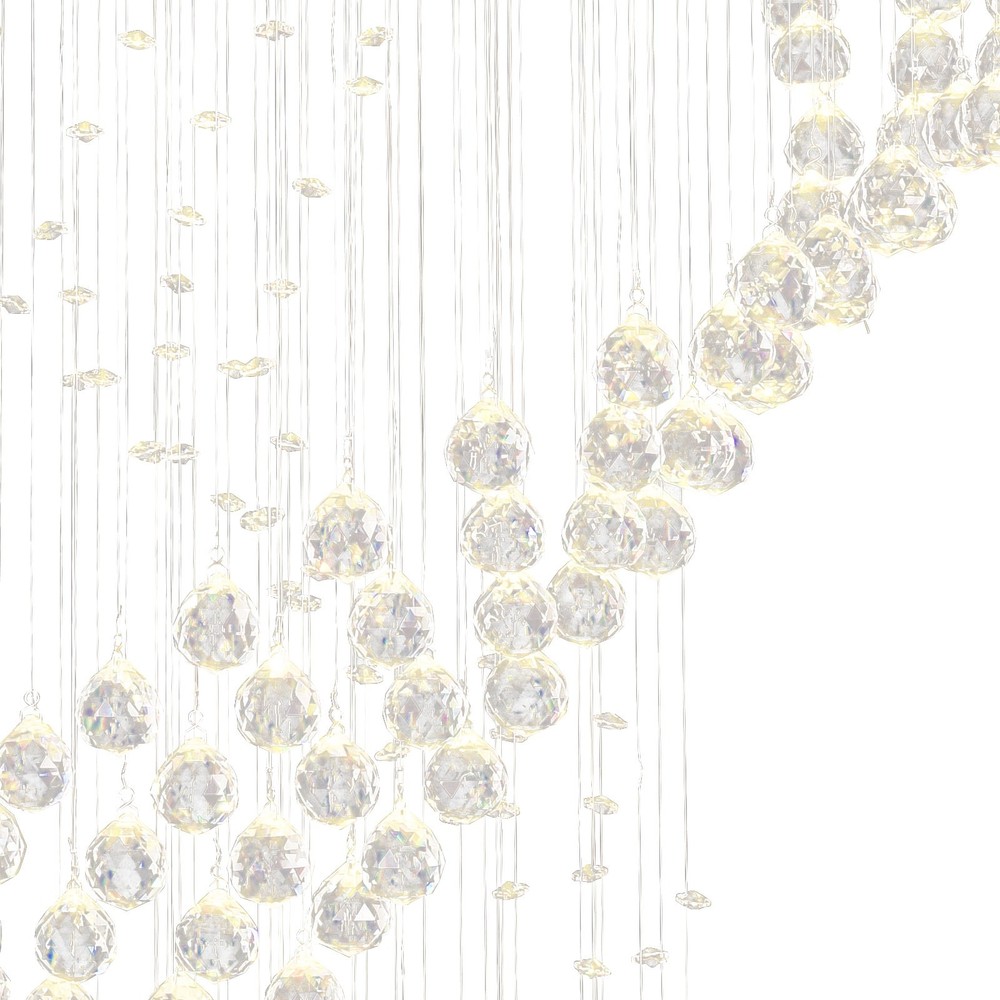 Modern Rectangular Crystal Chandelier LED Pendant Lighting Chrome Ceiling Light