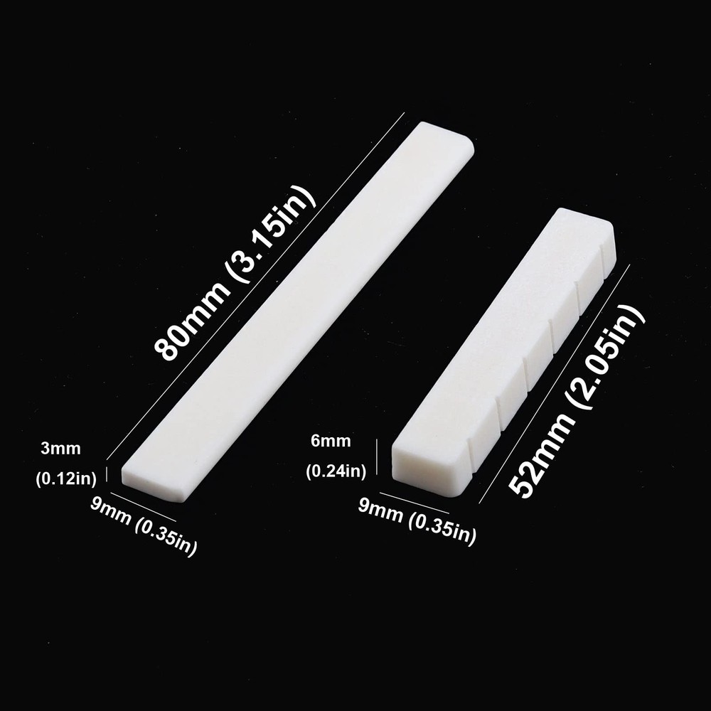 6 String Guitar Bone Bridge Saddle Nut Real Bone for Classical Guitar