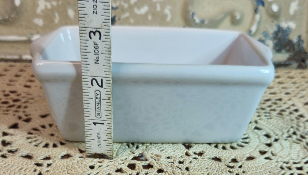White Stoneware Mini Loaf Baking Pan