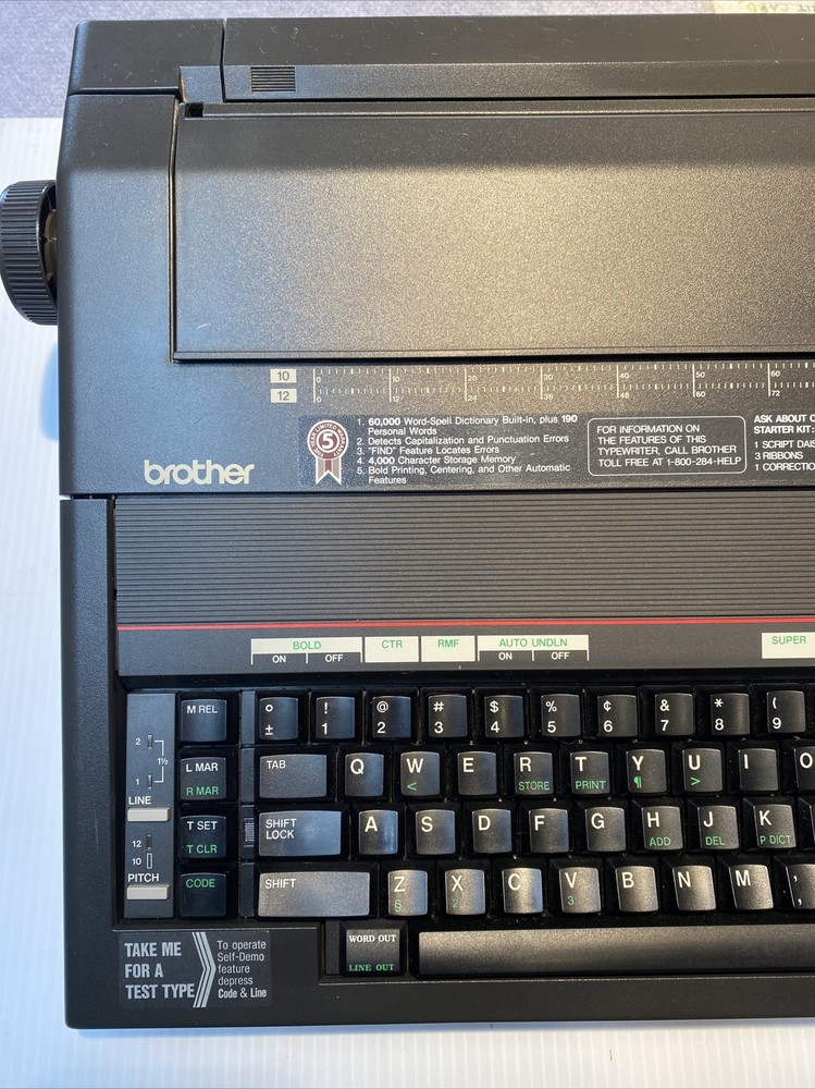 Brother AX-24 Correcting Portable Electronic Typewriter Machine - Tested ~