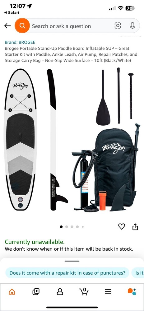 Brogee Inflatable Paddle Board