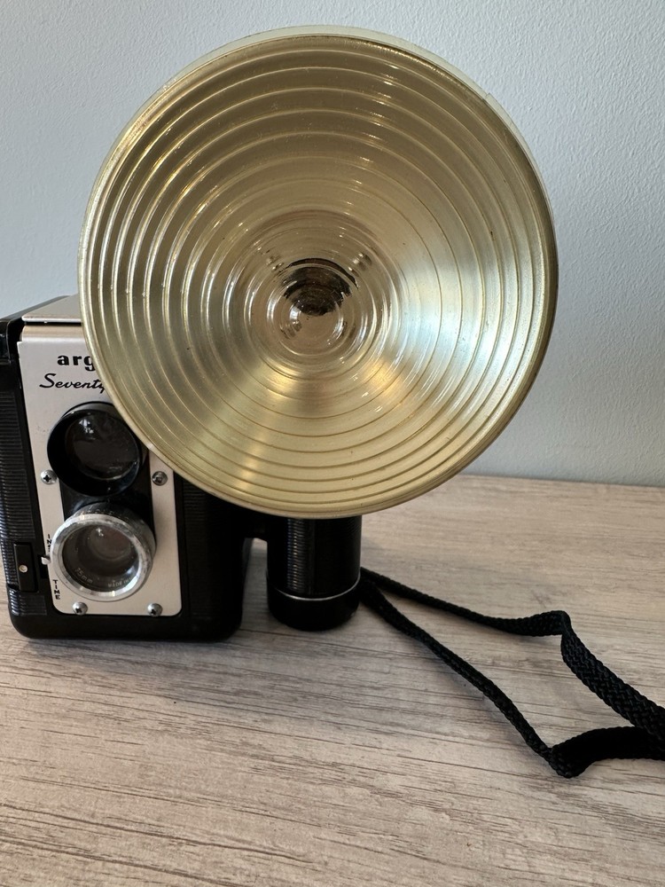 Vintage Argus Seventy-Five Camera With Strap & Flash Attachment Untested