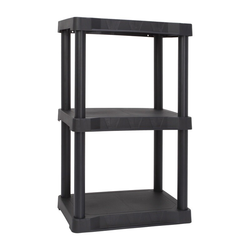 Durable 3 Tier Plastic Shelving Unit Easy Assembly Heavy Duty Storage Solution