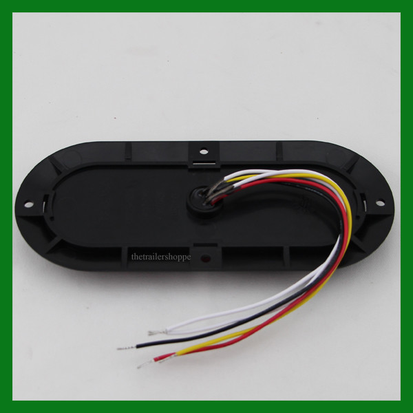 Red & White 6" Oval Surface Mount Stop Tail Turn & Back Up Reverse Light 10 LED